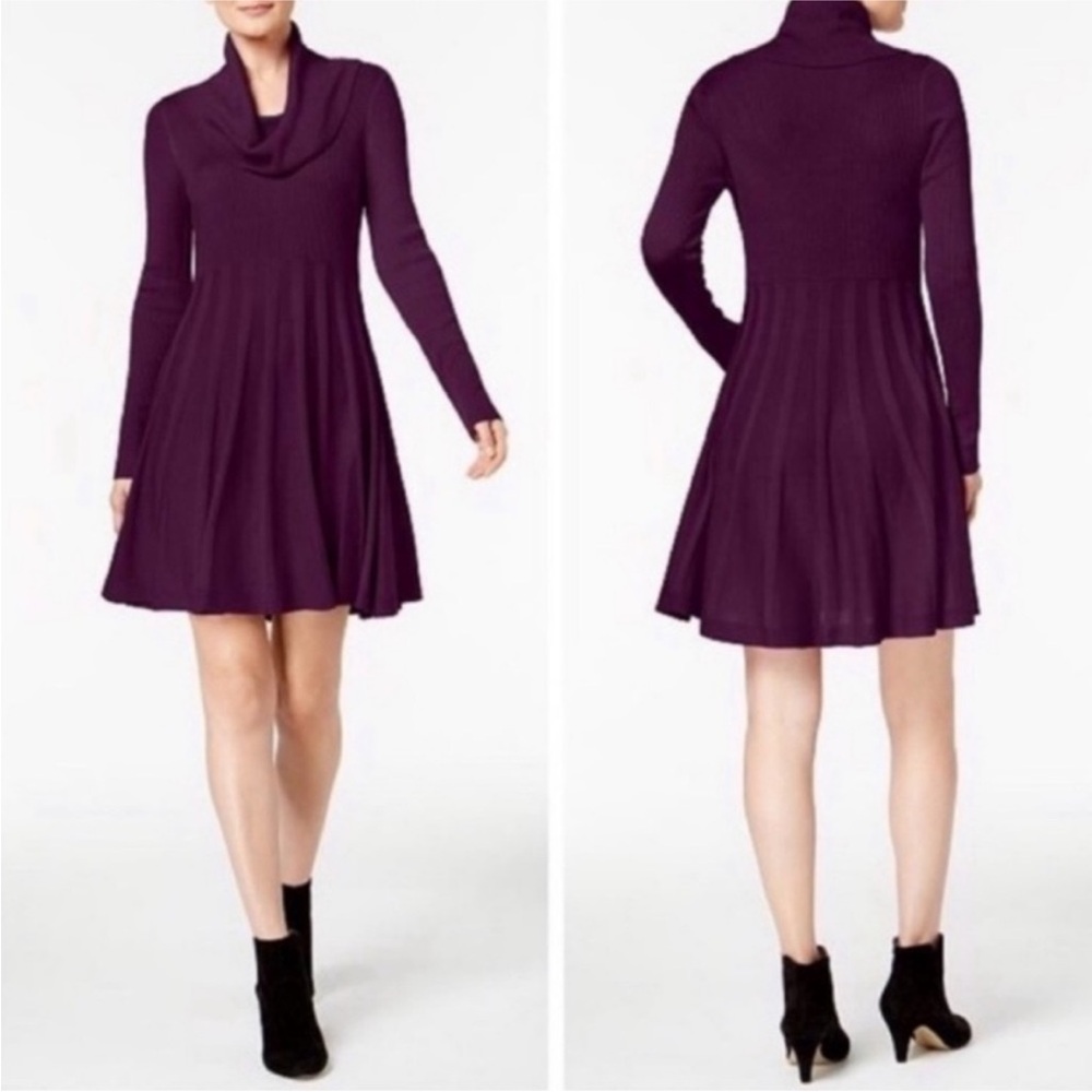 Calvin Klein Plum Cowl Neck Sweater Dress